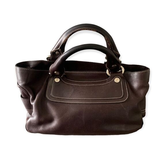 CELINE Boogie Leather Tote Bag, Brown - Picture 1 of 7